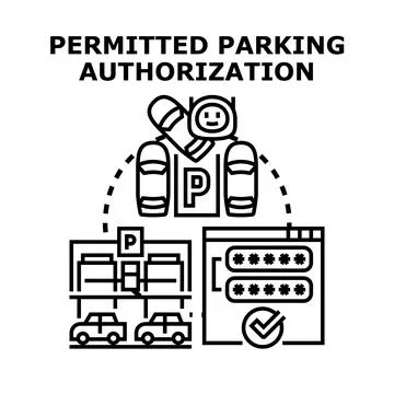 Permitted parking authorization for smart parking system Stock Illustration
