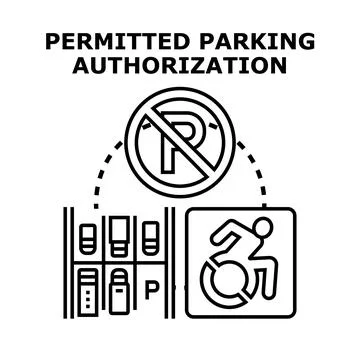 Permitted parking authorization vector concept Stock Illustration