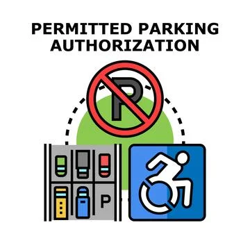 Permitted parking authorization vector concept Stock Illustration