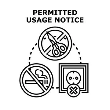 Permitted usage notice concept vector illustration Stock Illustration