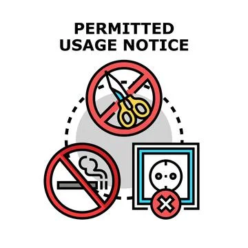 Permitted usage notice concept vector illustration Stock Illustration