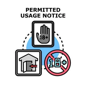 Permitted usage notice concept vector illustration icon Stock Illustration