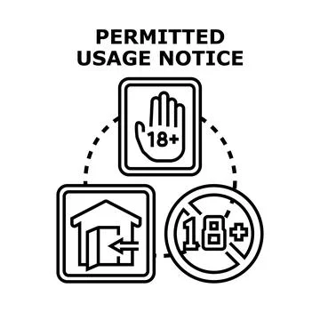 Permitted usage notice concept vector illustration icon Stock Illustration