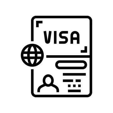 Permitting document visa line icon vector illustration Stock Illustration