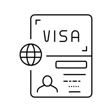 Permitting document visa line icon vector illustration Stock Illustration