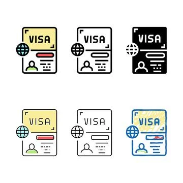 Permitting document visa modern color icon vector Stock Illustration
