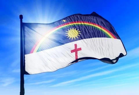 Pernambuco (brazil) flag waving on the wind Illustrazione stock