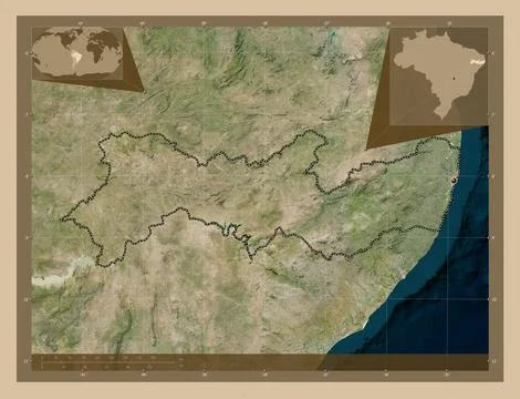 Pernambuco, Brazil. Low resolution satellite map Stock Illustration