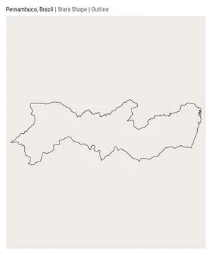 Pernambuco, Brazil. Simple vector map. State shape. Outline style. Border o.. Stock Illustration