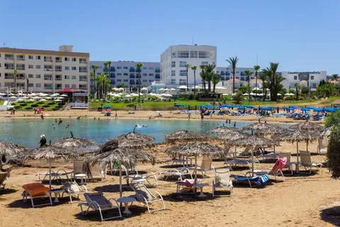 Pernera Beach in Protaras Cyprus Stock Photos