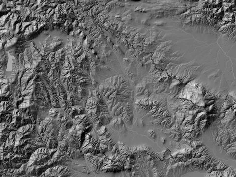 Pernik, Bulgaria. Bilevel elevation map with lakes and rivers Ilustración de archivo