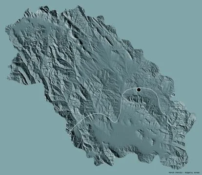 Pernik, Bulgaria. Colored elevation map Stock Illustration