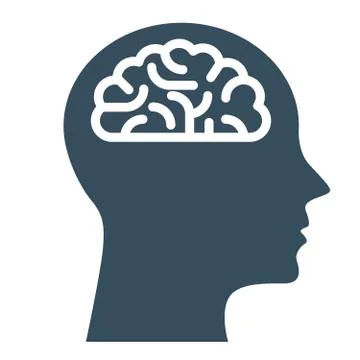 Peronal IQ - head with brain, intelligence and knowledge symbol Stock Illustration