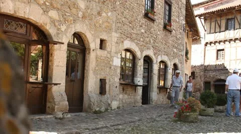 Perouges medieval village near to Lyon, France Stock Footage 11880112