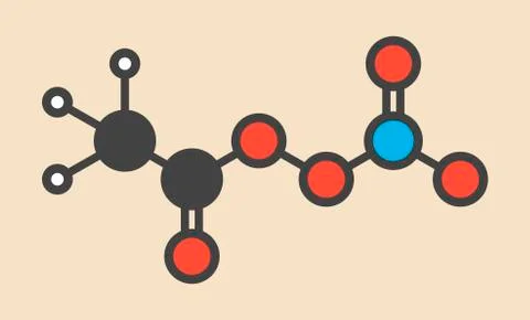 Peroxyacetyl nitrate pollutant molecule イラスト素材