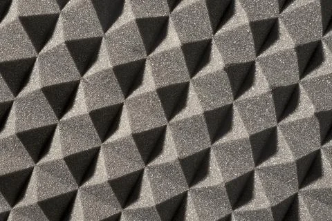 Perpendicular view of a pyramidal sound-absorbing foam panel Stock Photos