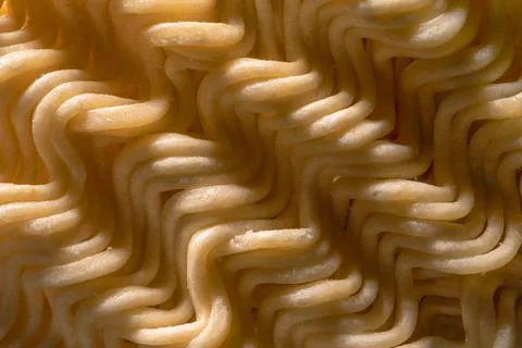 Perpendicular view of raw instant ramen Stock Photos