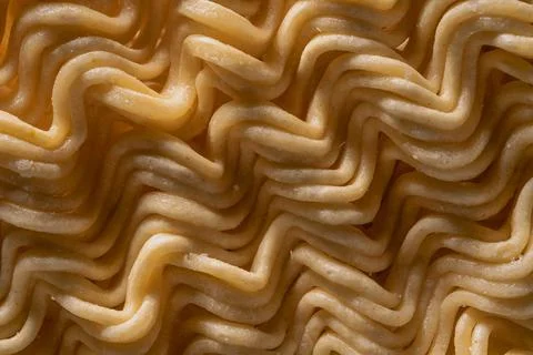 Perpendicular view of raw instant ramen Stock Photos