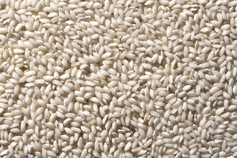 Perpendicular view of uncooked white rice Stock Photos