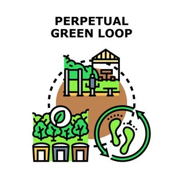 Perpetual green loop maintaining environmental sustainability 스톡 일러스트