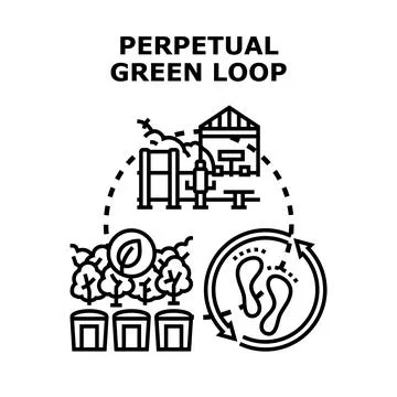 Perpetual green loop maintaining environmental sustainability 스톡 일러스트