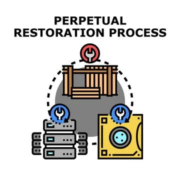 Perpetual restoration process for data and system updating 스톡 일러스트