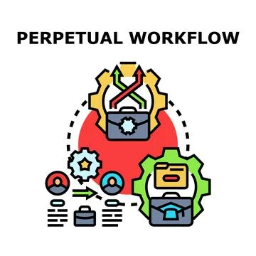 Perpetual workflow business process development cycle concept 库存插图
