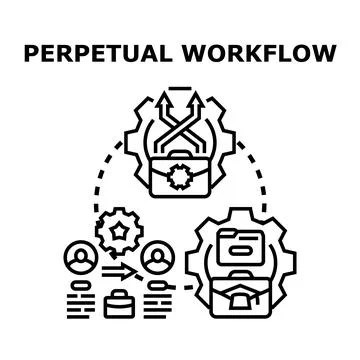 Perpetual workflow business process development cycle concept Illustrazione stock