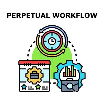 Perpetual workflow concept visualizing business process management Stock Illustration
