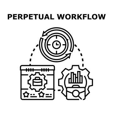 Perpetual workflow concept visualizing business process management Stockillustratie