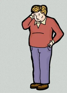 Perplexed Man Cartoon Stock Illustration