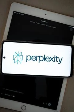 Perplexity ai logo displayed on smartphone Stock Photos