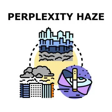 Perplexity haze concept forming problem thinking solution Stock Illustration