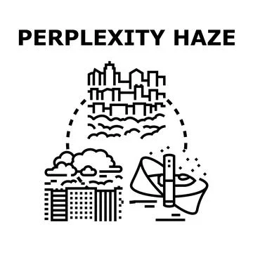 Perplexity haze concept forming problem thinking solution Stock Illustration