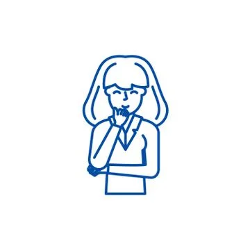 Perplexity line icon concept. Perplexity flat vector symbol, sign, outline Stock Illustration