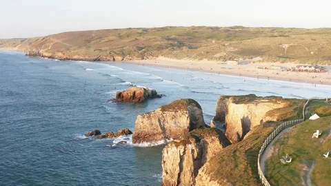 Perrenporth 4k Stock Footage 116201606