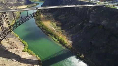Perrine Bridge spanning Idaho's Snake River Canyon. 库存影片 139836887