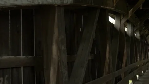 Perrine's Covered Bridge Walking Through Stock Footage 77868884