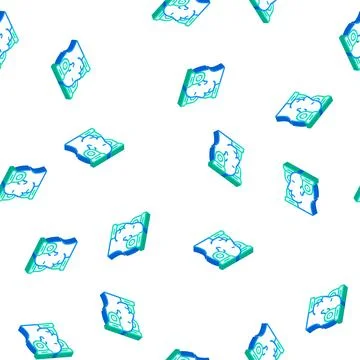 Persecution mania problem isometric icon seamless pattern 스톡 일러스트