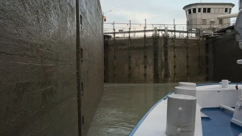 Persenbeug sluice on the Danube river Stock Footage 115945893