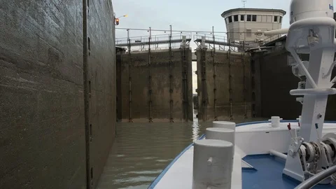 Persenbeug sluice on the Danube river Stock Footage 115946093