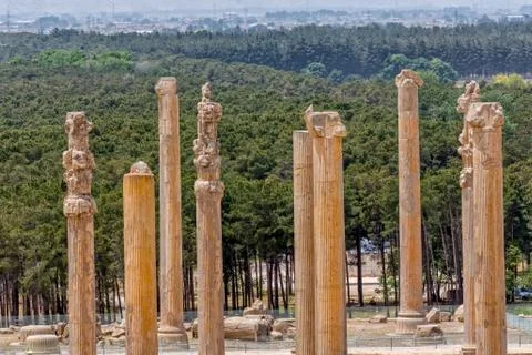 Persepolis ancient pillars Stock Photos