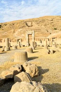 Persepolis (Takht-e-Jamshid or Taxt e Jamsid or Throne of Jamshid), capital o Stock Photos