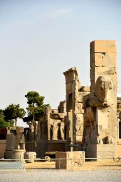 Persepolis (Takht-e-Jamshid or Taxt e Jamsid or Throne of Jamshid), capital o Stock Photos