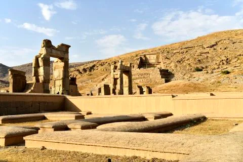 Persepolis (Takht-e-Jamshid or Taxt e Jamsid or Throne of Jamshid), capital o Stock Photos