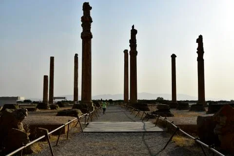 Persepolis (Takht-e-Jamshid or Taxt e Jamsid or Throne of Jamshid), capital o Stock Photos