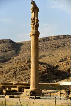 Persepolis (Takht-e-Jamshid or Taxt e Jamsid or Throne of Jamshid), capital o Stock Photos