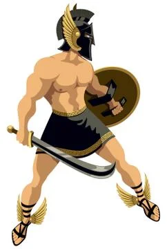 Perseus on White Stock Illustration