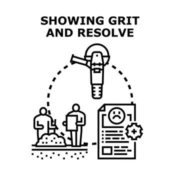 Perseverance and resilience overcoming challenges concept illustration Stock Illustration