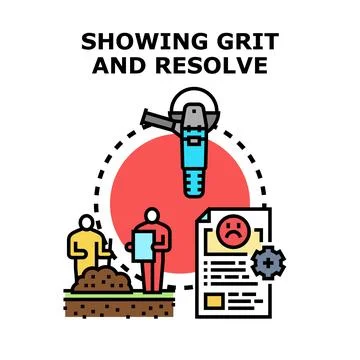 Perseverance and resilience overcoming challenges concept illustration Stock Illustration